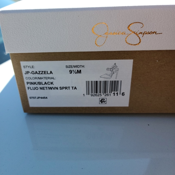 Neon Pink & Black Ankle Strap Pumps - Picture 10 of 10